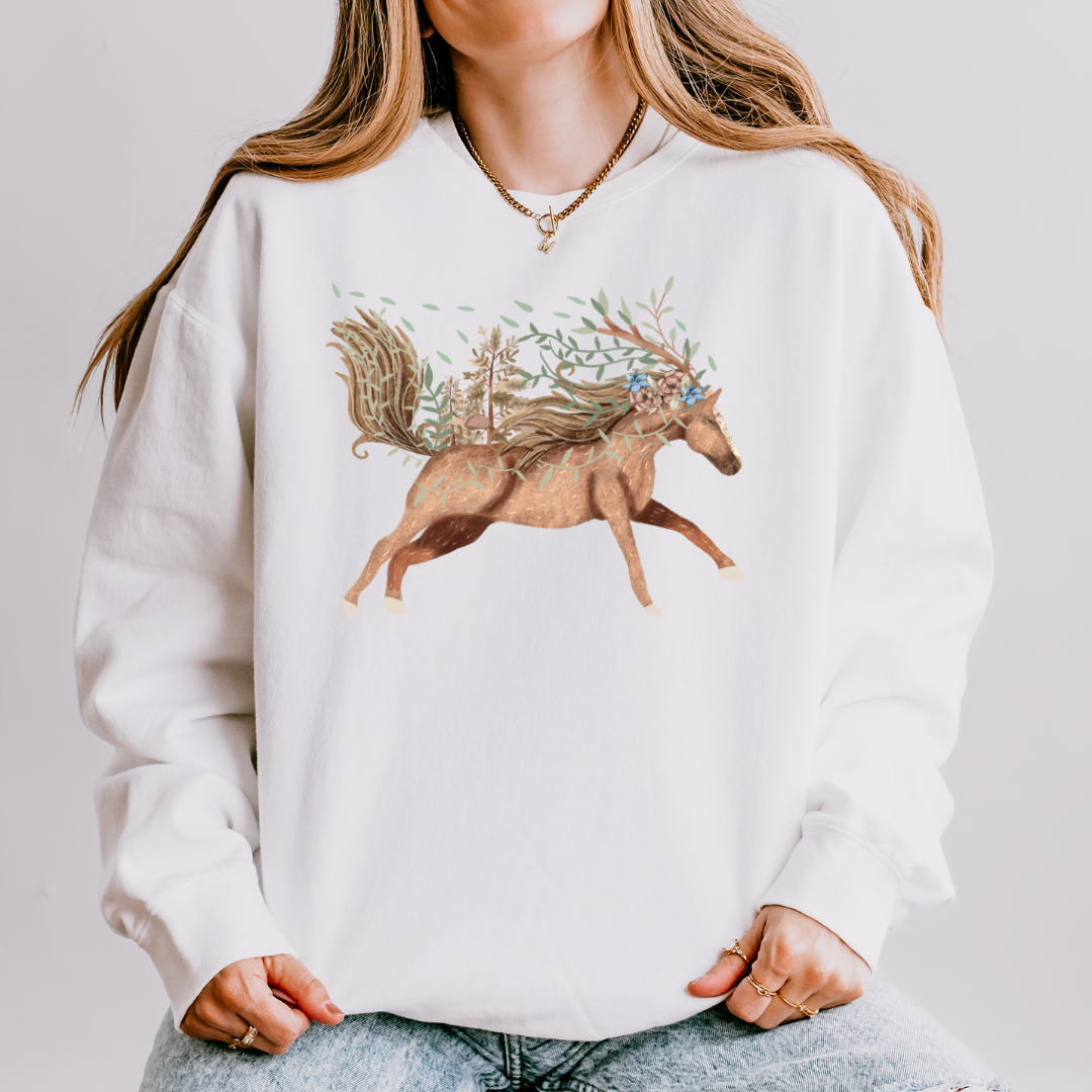 Claire Eddie Mocha Horse Adult Long Sleeve Tee