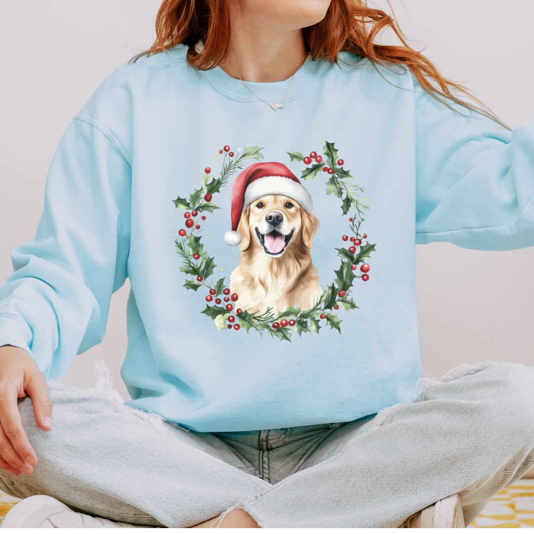 Golden Retriever Christmas Comfort ColorsCrewneck Sweatshirt