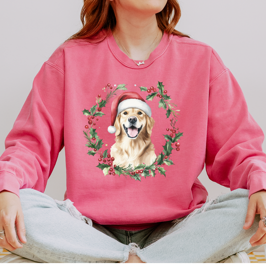 Golden Retriever Christmas Comfort ColorsCrewneck Sweatshirt