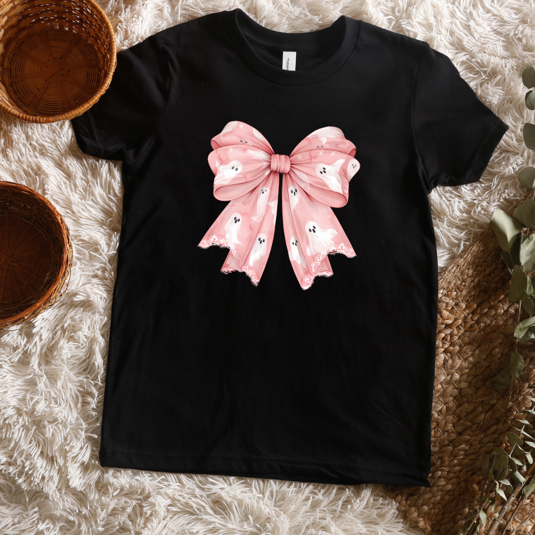 Pink Coquette Ghost Short/ Long Sleeve Tees (Toddler/ Youth Sizes)