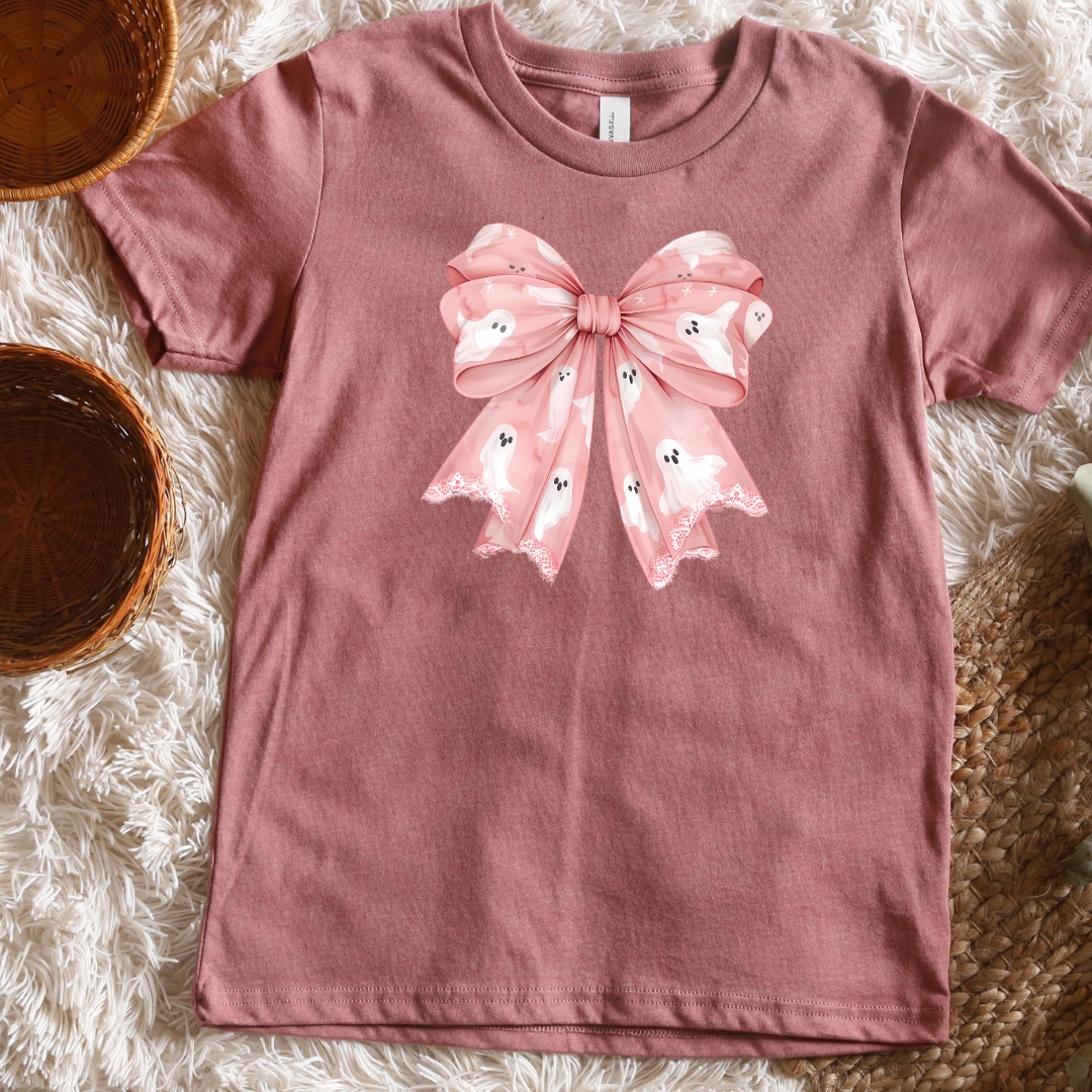 Pink Coquette Ghost Short/ Long Sleeve Tees (Toddler/ Youth Sizes)