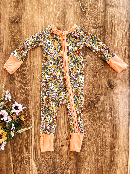 Mustard Blooms Bamboo Sleepers (Sizes 0/3M-18/24)