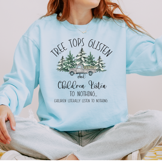 Tree Tops Glisten Comfort Colors Crewneck Sweatshirt