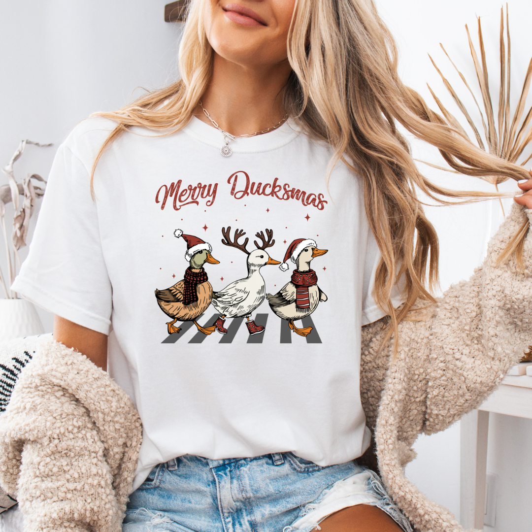 Merry Duckmas Comfort Colors Short or Long Sleeve Tees