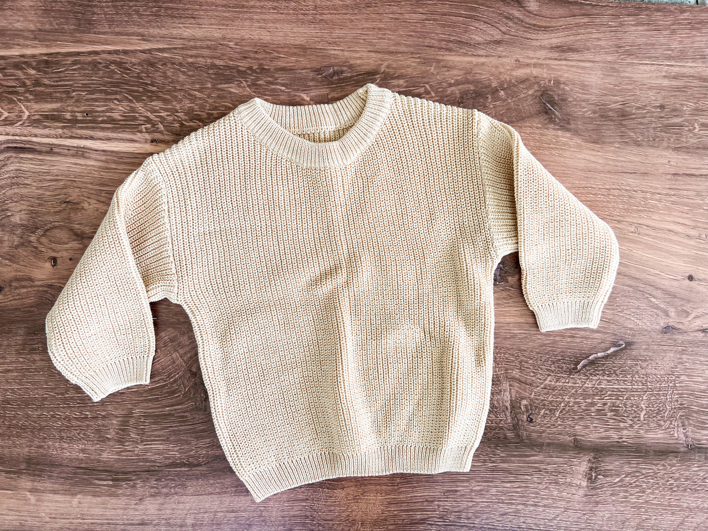 2T, 3T, 4T Cream Oversized Knit Chunky Sweater Sizes