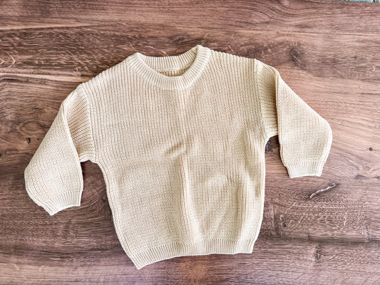 Cream Oversized Knit Chunky Sweater Sizes 2T-4T (not handmade)