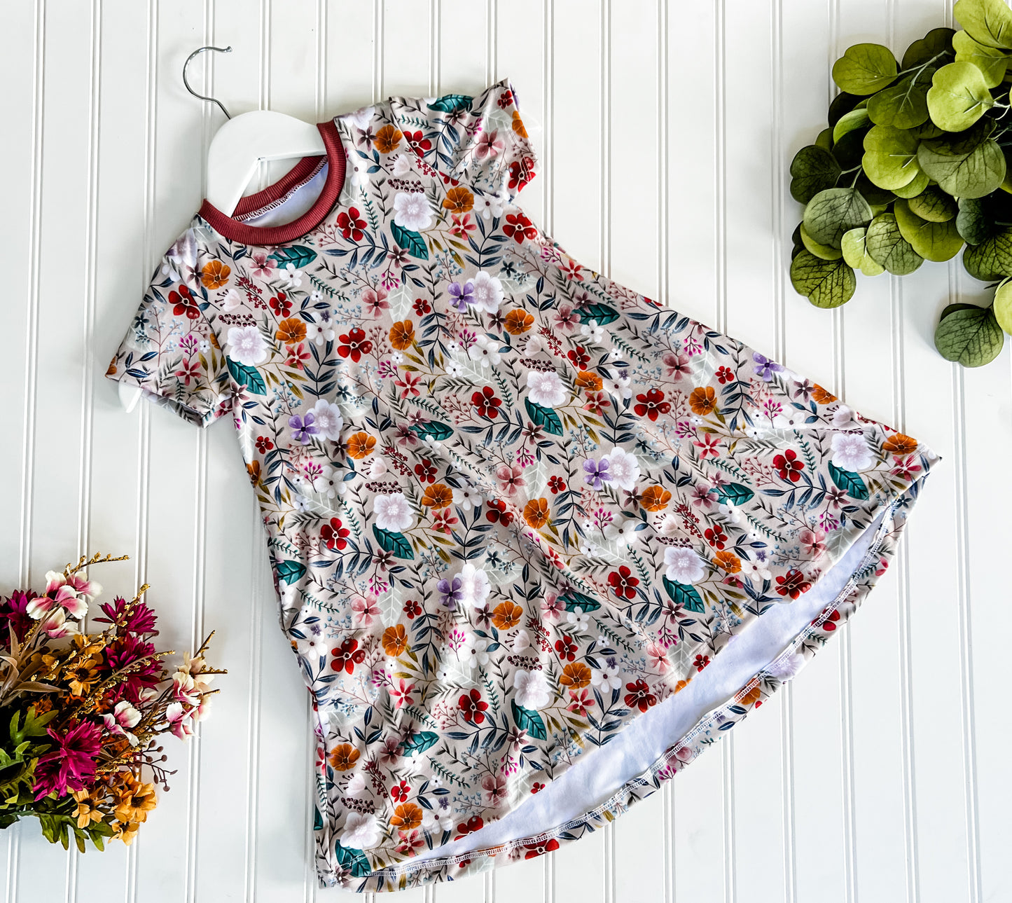 Vibrant Blooms T-Shirt Dress