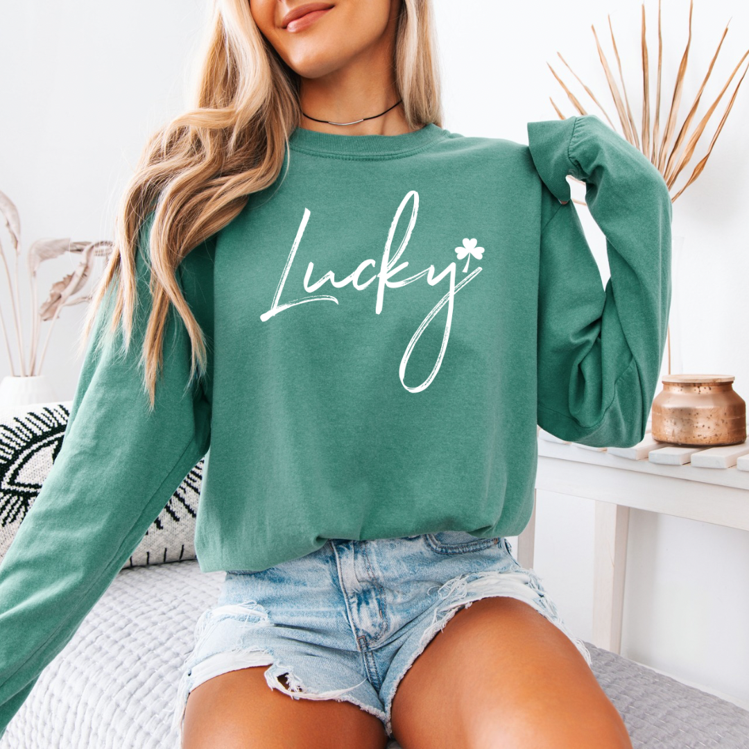 Lucky Clover Adult Long Sleeve Tee