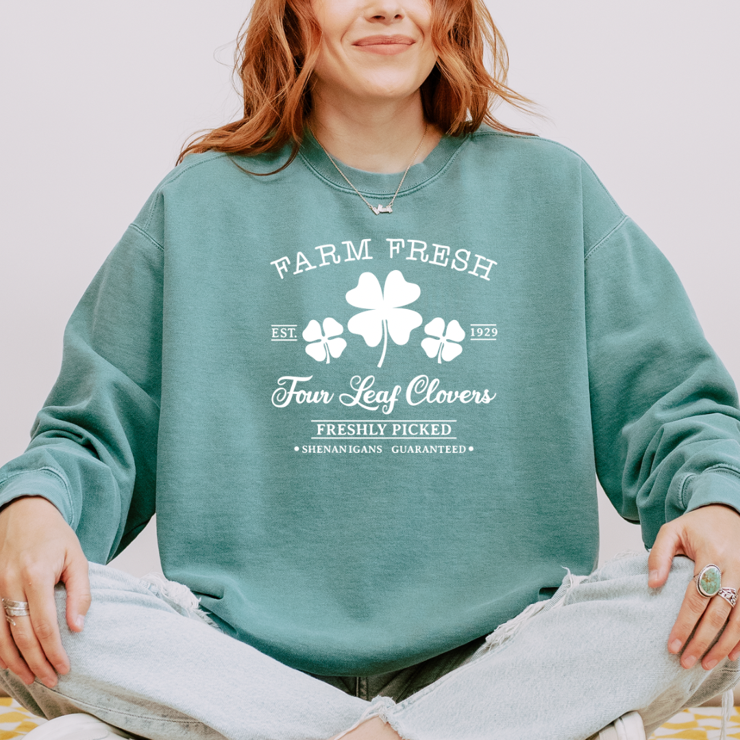 Farm Fresh Clovers Adult Crewneck Sweatshirt