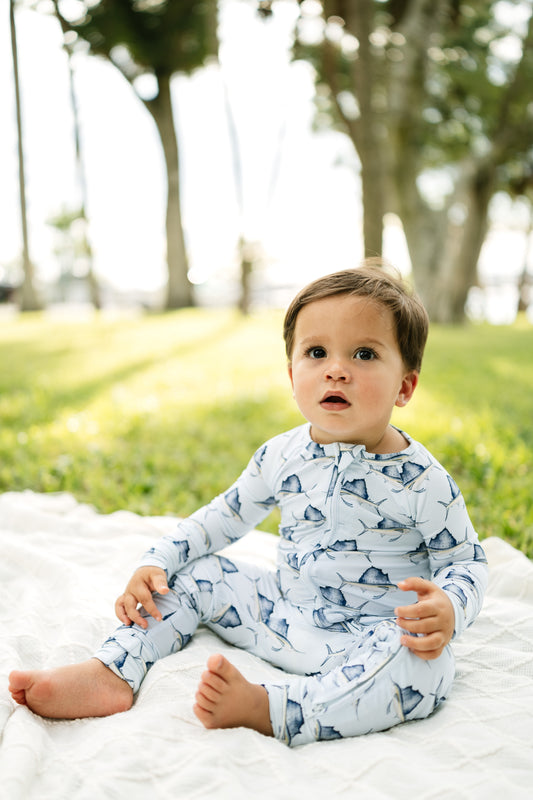 Sailfish Sleepers with Fold Over Cuffs (0/3M-18/24M)