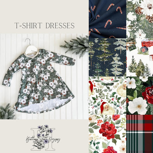 Christmas T-shirt Dresses (Sizes 7y-14y)
