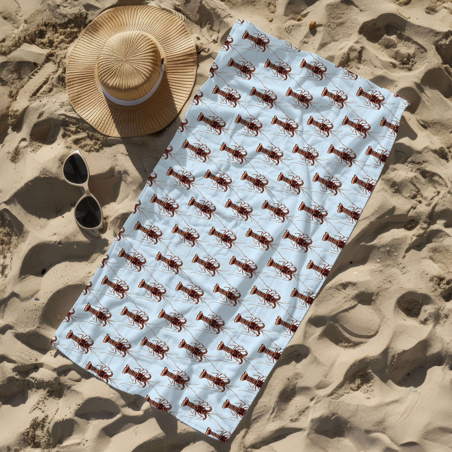 Lobster 30 x 60 Plush Beach Towel