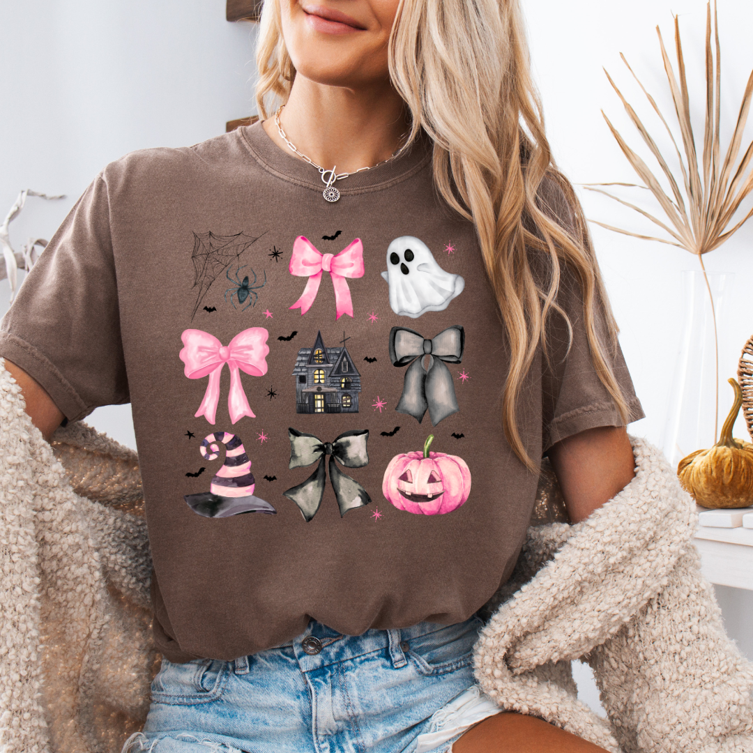 Preppy Pink Halloween Short Sleeve Tee