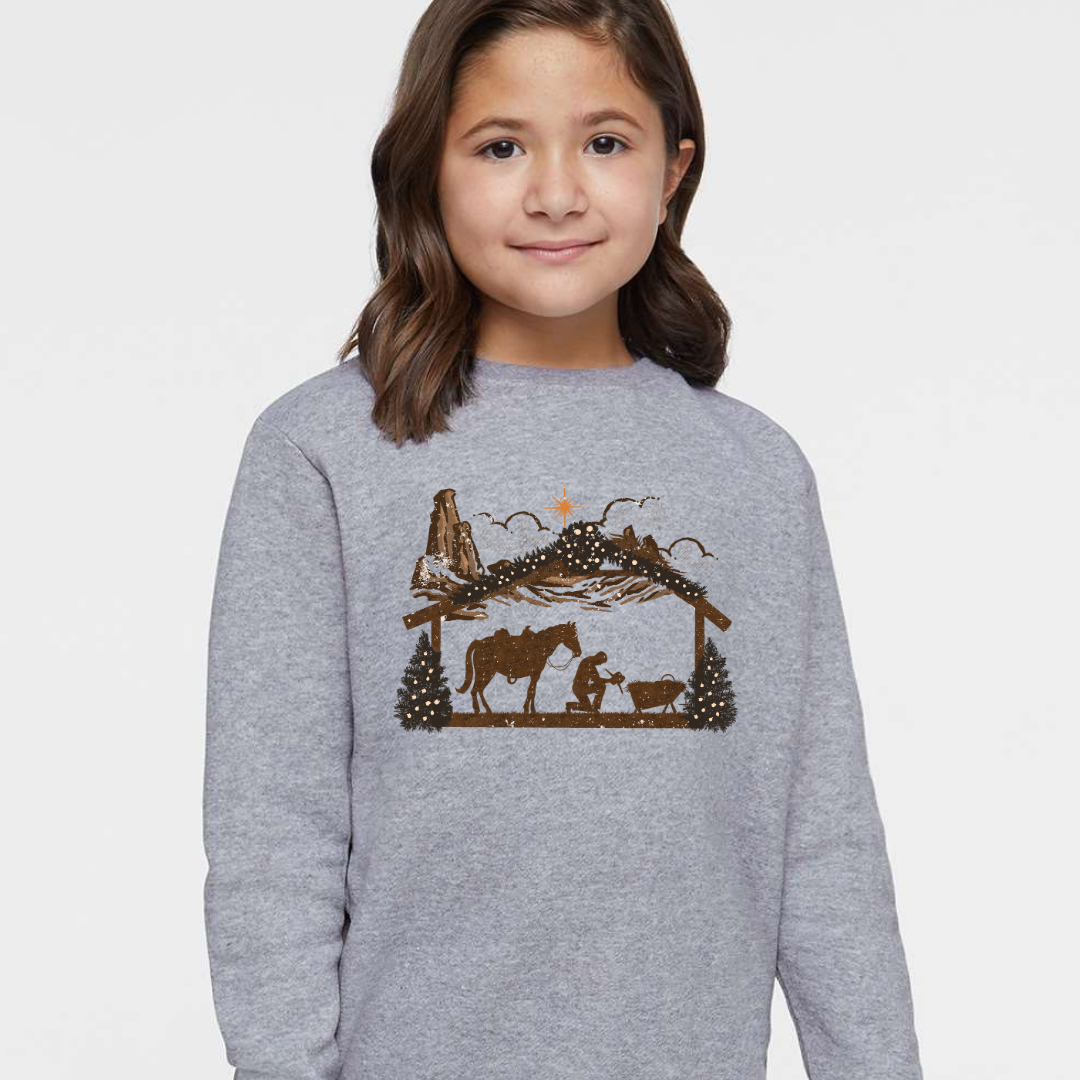 Cowboy Manger (Toddler & Youth Sizes) Crewneck Sweatshirts