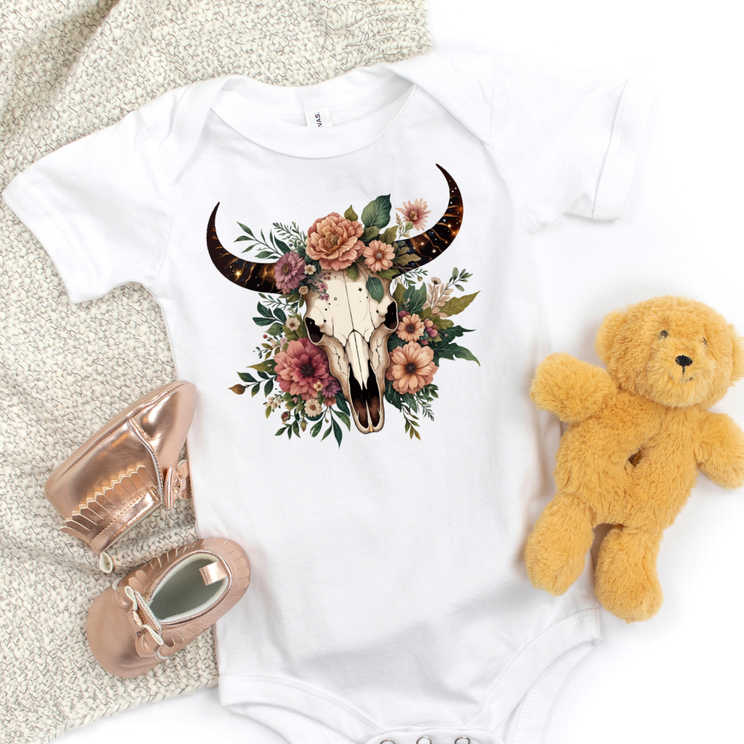 Boho Floral Skull Infant Bodysuits