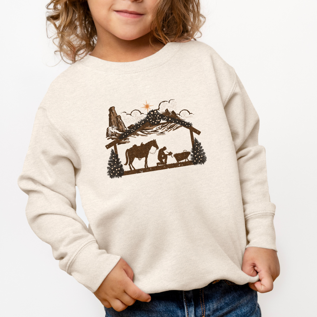 Cowboy Manger (Toddler & Youth Sizes) Crewneck Sweatshirts