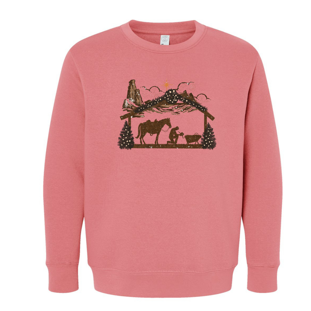 Cowboy Manger (Toddler & Youth Sizes) Crewneck Sweatshirts