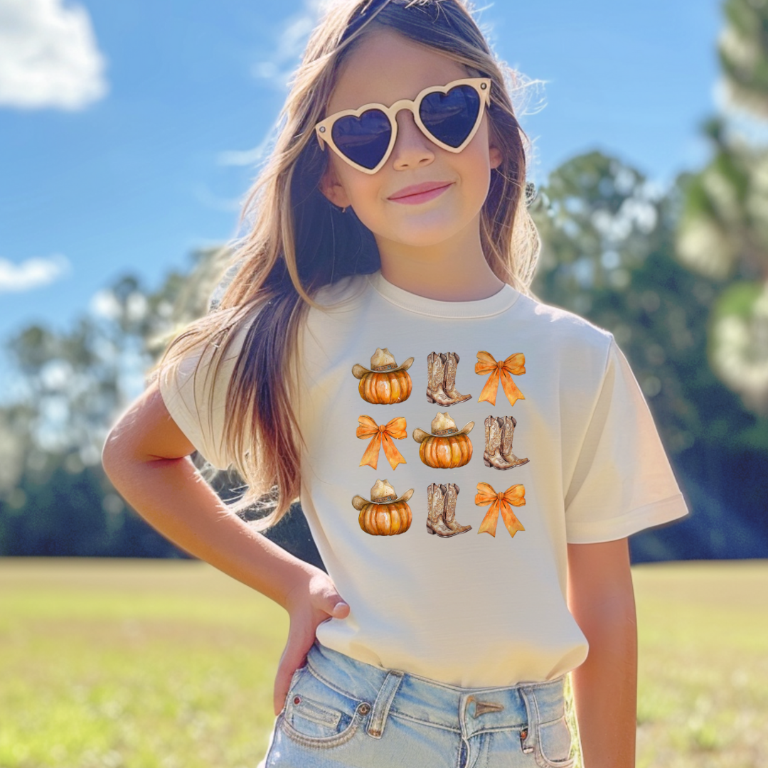 Pumpkin Boots Short/ Long Sleeve Tees (Toddler/ Youth Sizes)