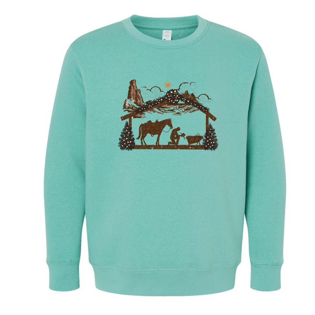 Cowboy Manger (Toddler & Youth Sizes) Crewneck Sweatshirts