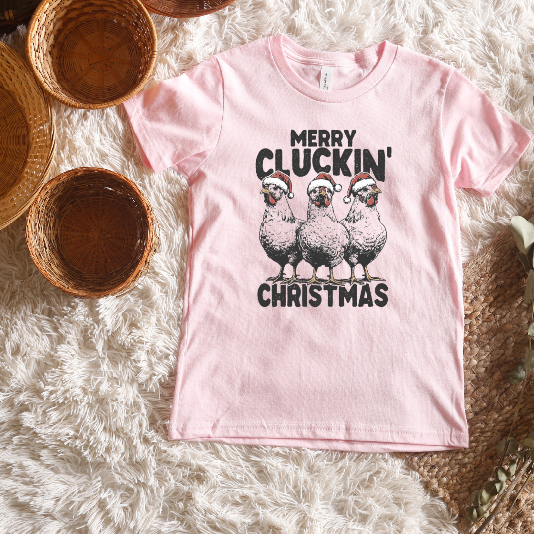 Merry Cluckin' Christmas Short/ Long Sleeve Tees (Toddler/ Youth Sizes)