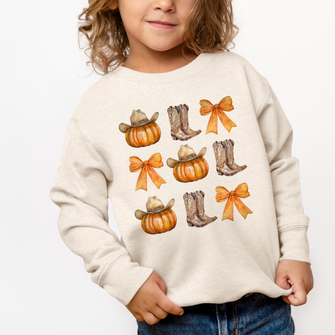 Pumpkin Boots Crewneck Sweatshirt (Toddler & Youth Sizes)