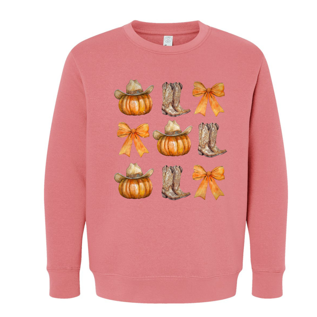 Pumpkin Boots Crewneck Sweatshirt (Toddler & Youth Sizes)