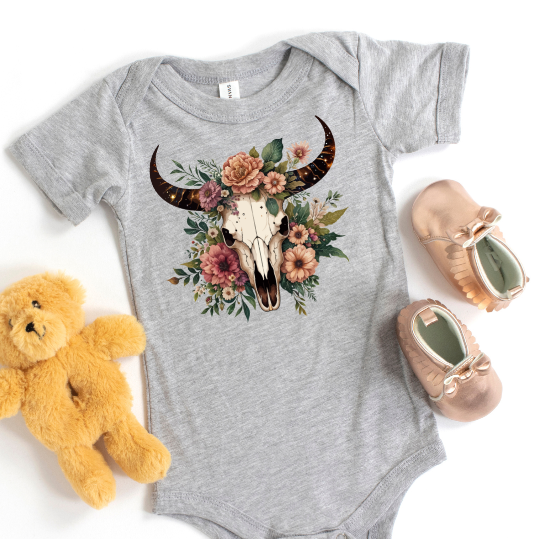 Boho Floral Skull Infant Bodysuits