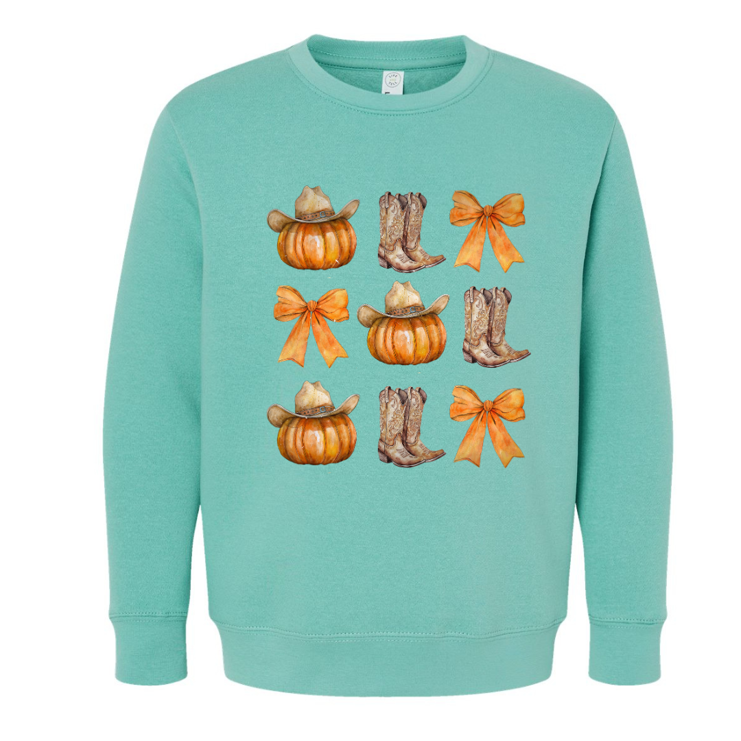 Pumpkin Boots Crewneck Sweatshirt (Toddler & Youth Sizes)