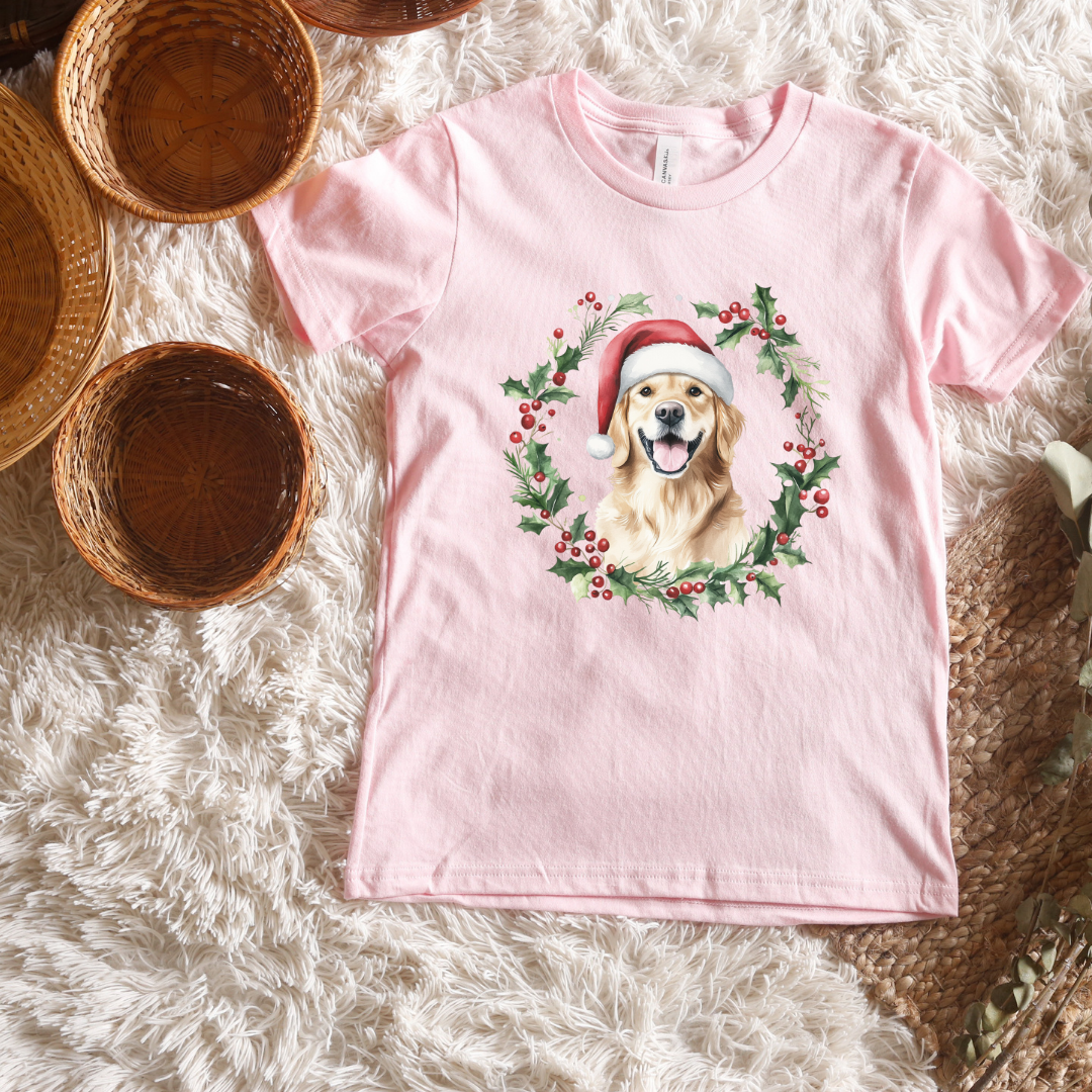 Golden Retriever Christmas Short/ Long Sleeve Tees (Toddler/ Youth Sizes)