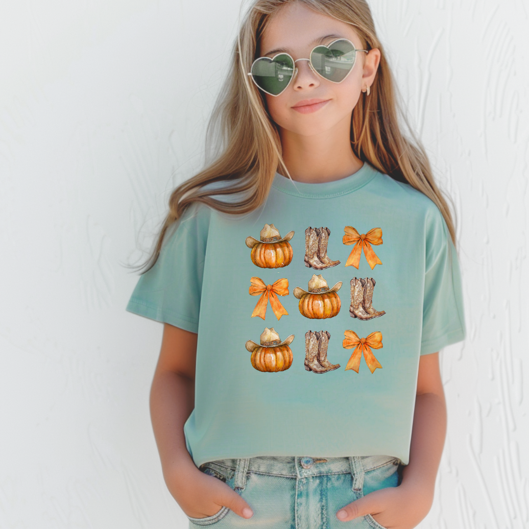 Pumpkin Boots Short/ Long Sleeve Tees (Toddler/ Youth Sizes)