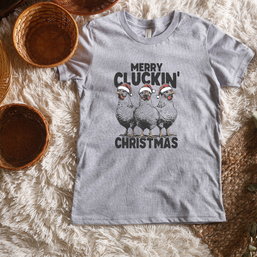 Merry Cluckin' Christmas Short/ Long Sleeve Tees (Toddler/ Youth Sizes)