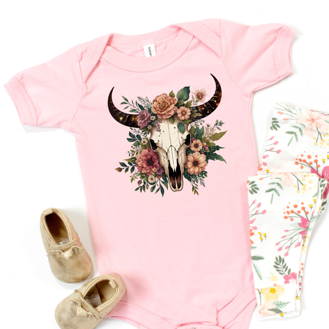 Boho Floral Skull Infant Bodysuits