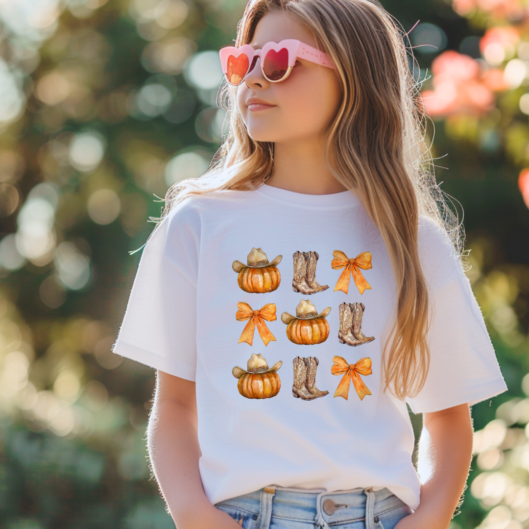 Pumpkin Boots Short/ Long Sleeve Tees (Toddler/ Youth Sizes)