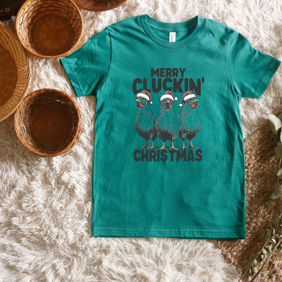 Merry Cluckin' Christmas Short/ Long Sleeve Tees (Toddler/ Youth Sizes)