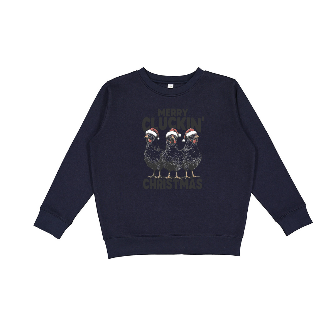 Merry Cluckin' Christmas (Toddler & Youth Sizes) Crewneck Sweatshirts