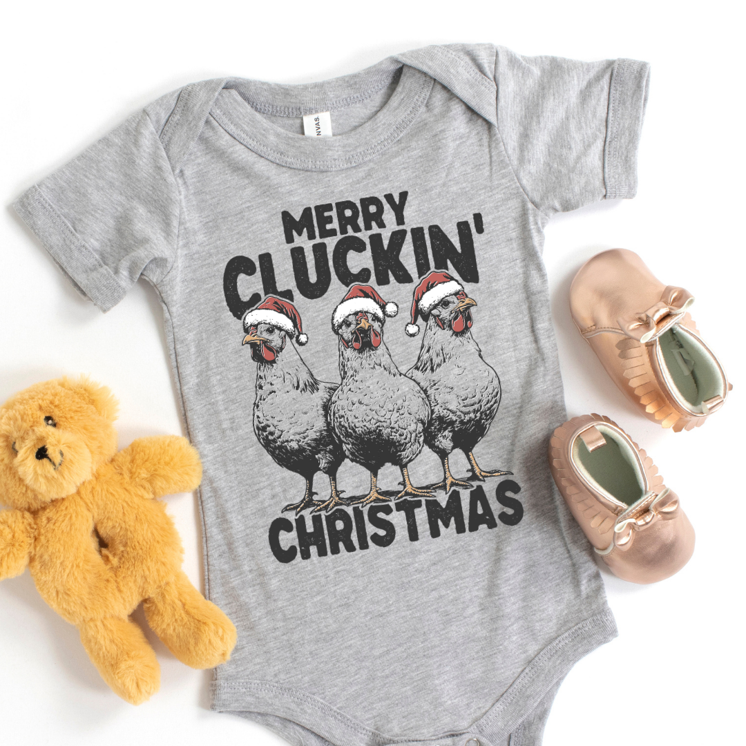 Merry Cluckin' Christmas Short Sleeve Infant Bodysuit