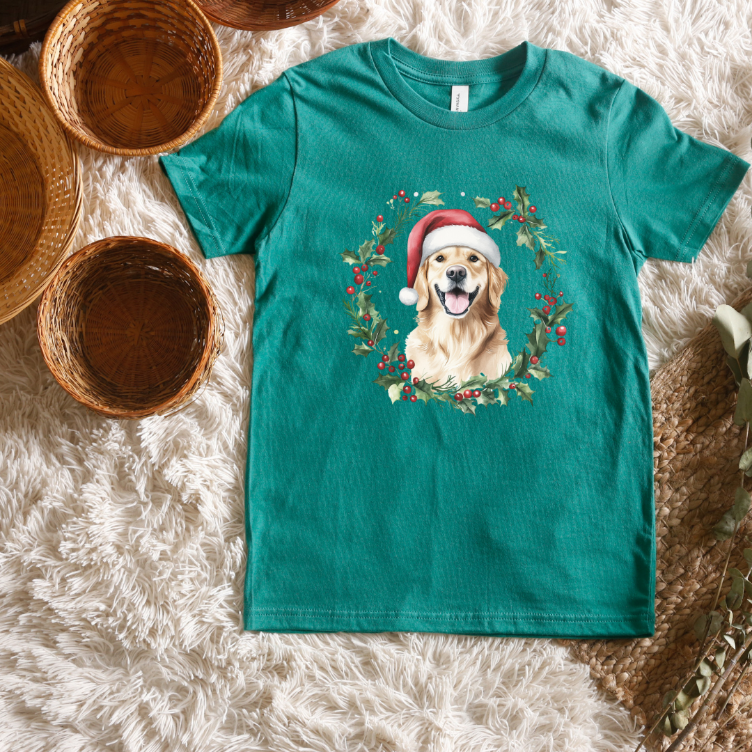 Golden Retriever Christmas Short/ Long Sleeve Tees (Toddler/ Youth Sizes)