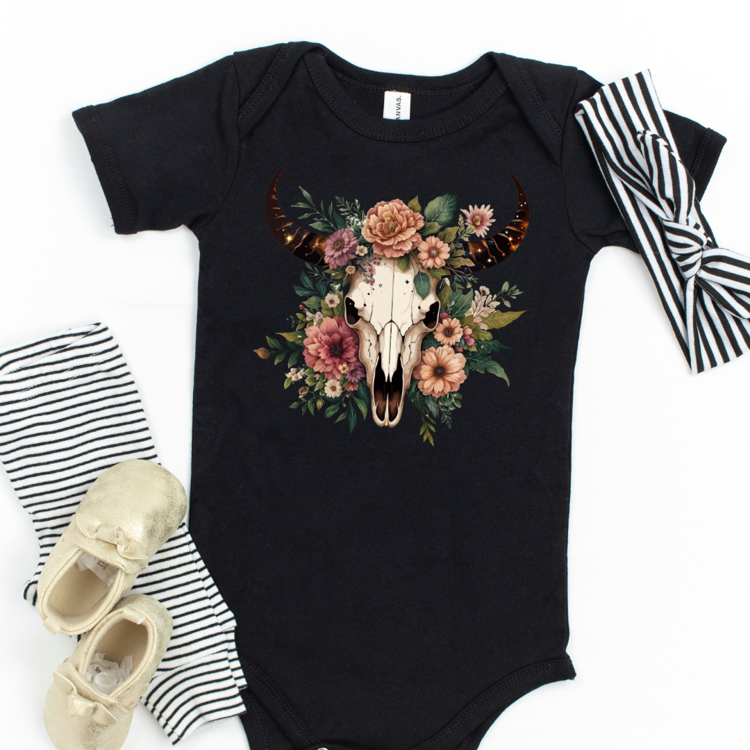 Boho Floral Skull Infant Bodysuits