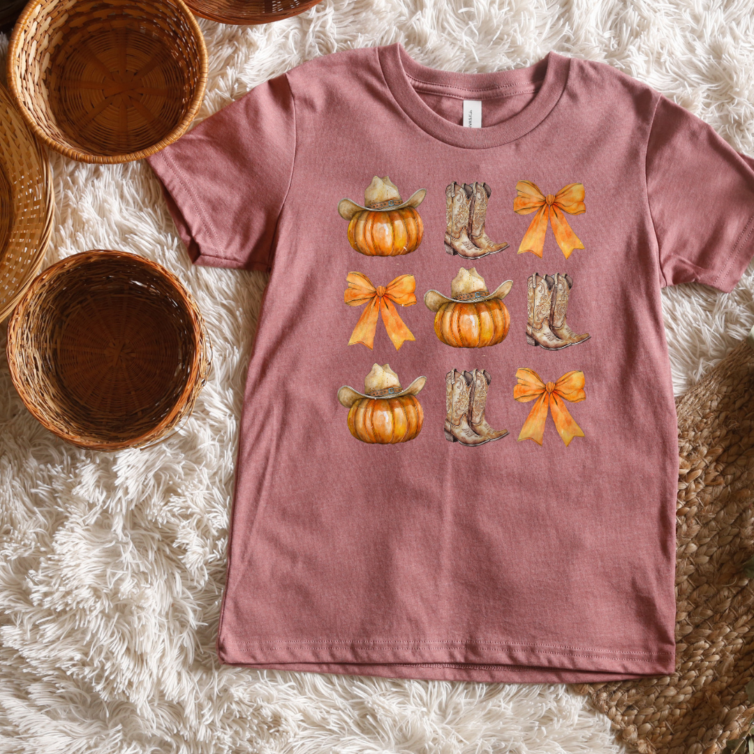 Pumpkin Boots Short/ Long Sleeve Tees (Toddler/ Youth Sizes)