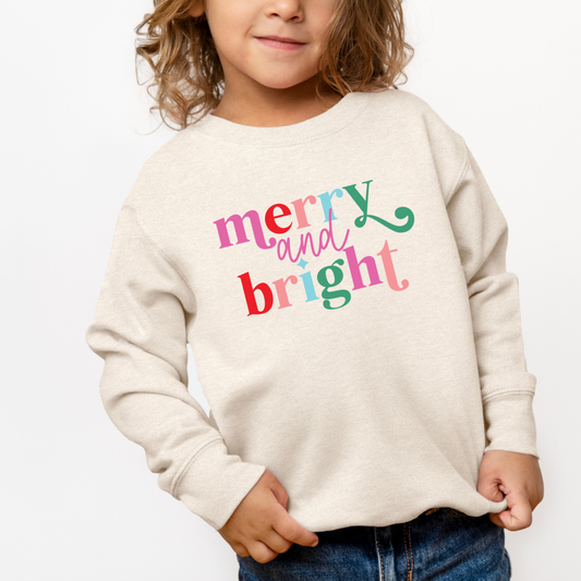 Merry & Bright (Toddler & Youth Sizes) Crewneck Sweatshirts