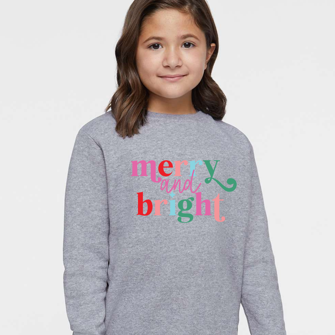 Merry & Bright (Toddler & Youth Sizes) Crewneck Sweatshirts