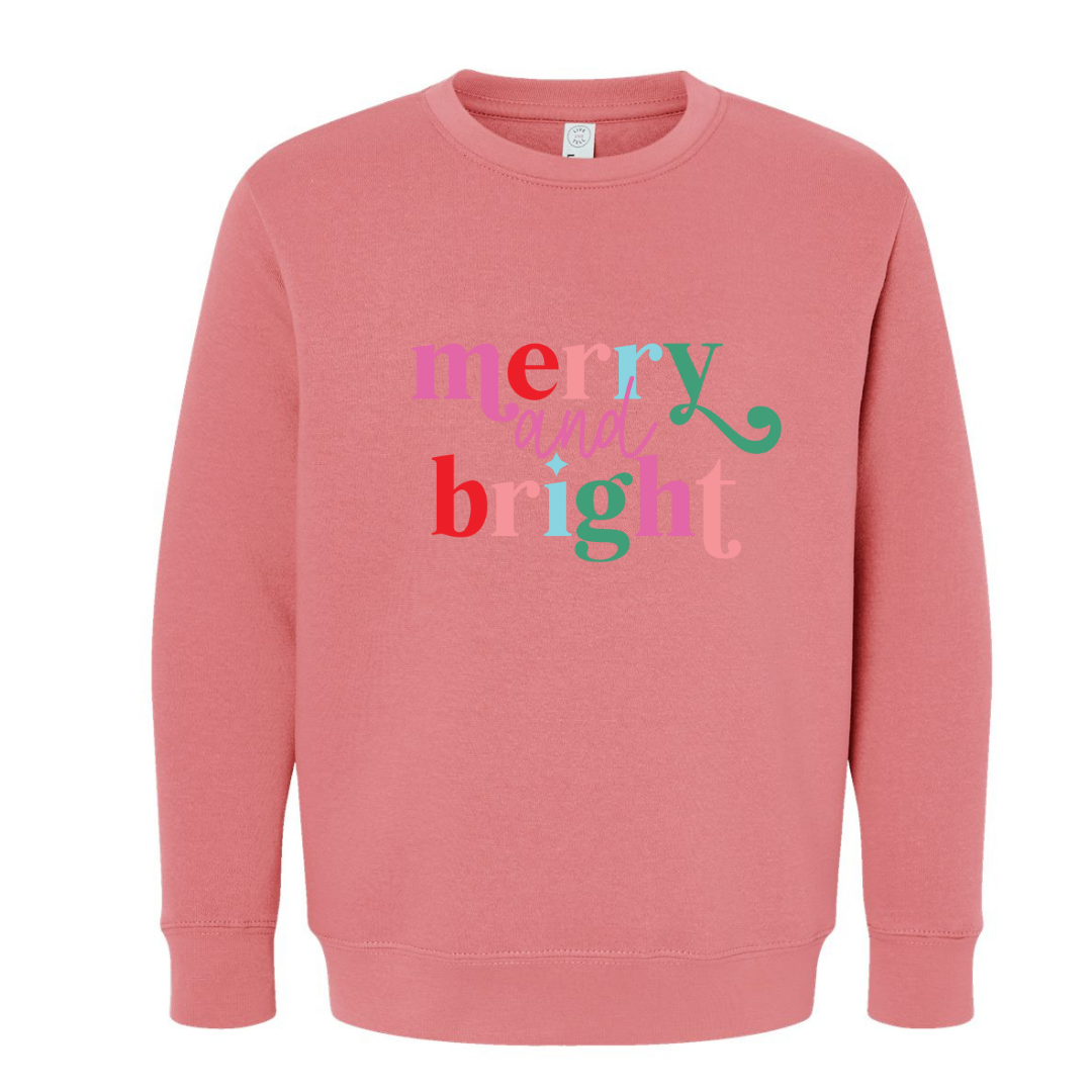 Merry & Bright (Toddler & Youth Sizes) Crewneck Sweatshirts