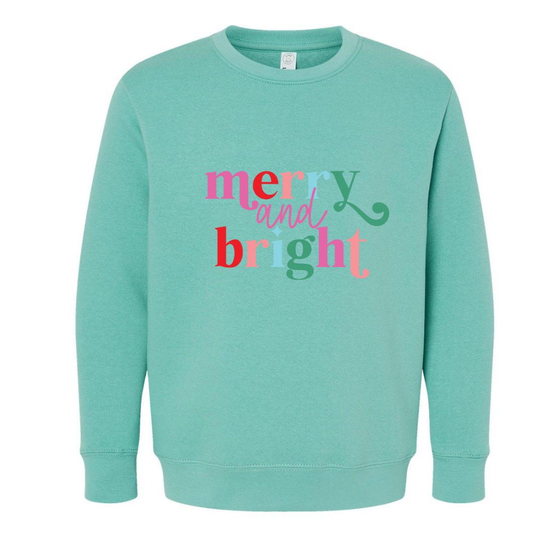 Merry & Bright (Toddler & Youth Sizes) Crewneck Sweatshirts