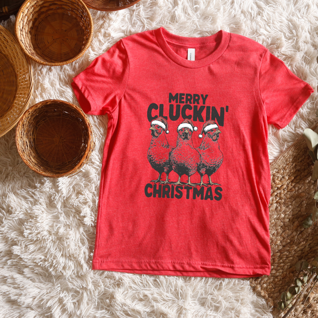 Merry Cluckin' Christmas Short/ Long Sleeve Tees (Toddler/ Youth Sizes)