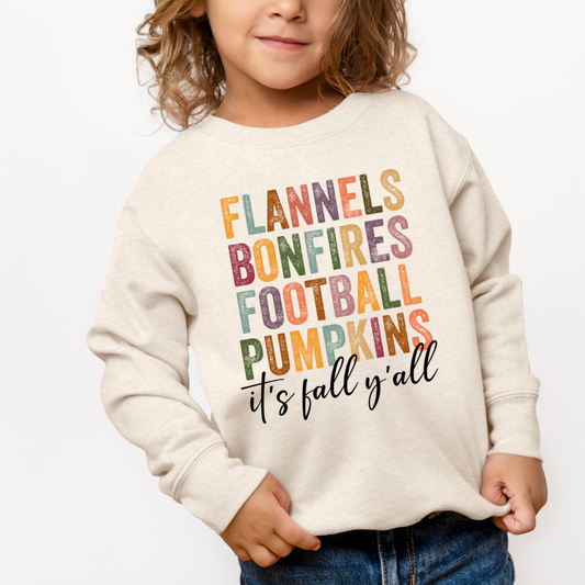 It's Fall Ya'll Crewneck Sweatshirt (Toddler & Youth Sizes)