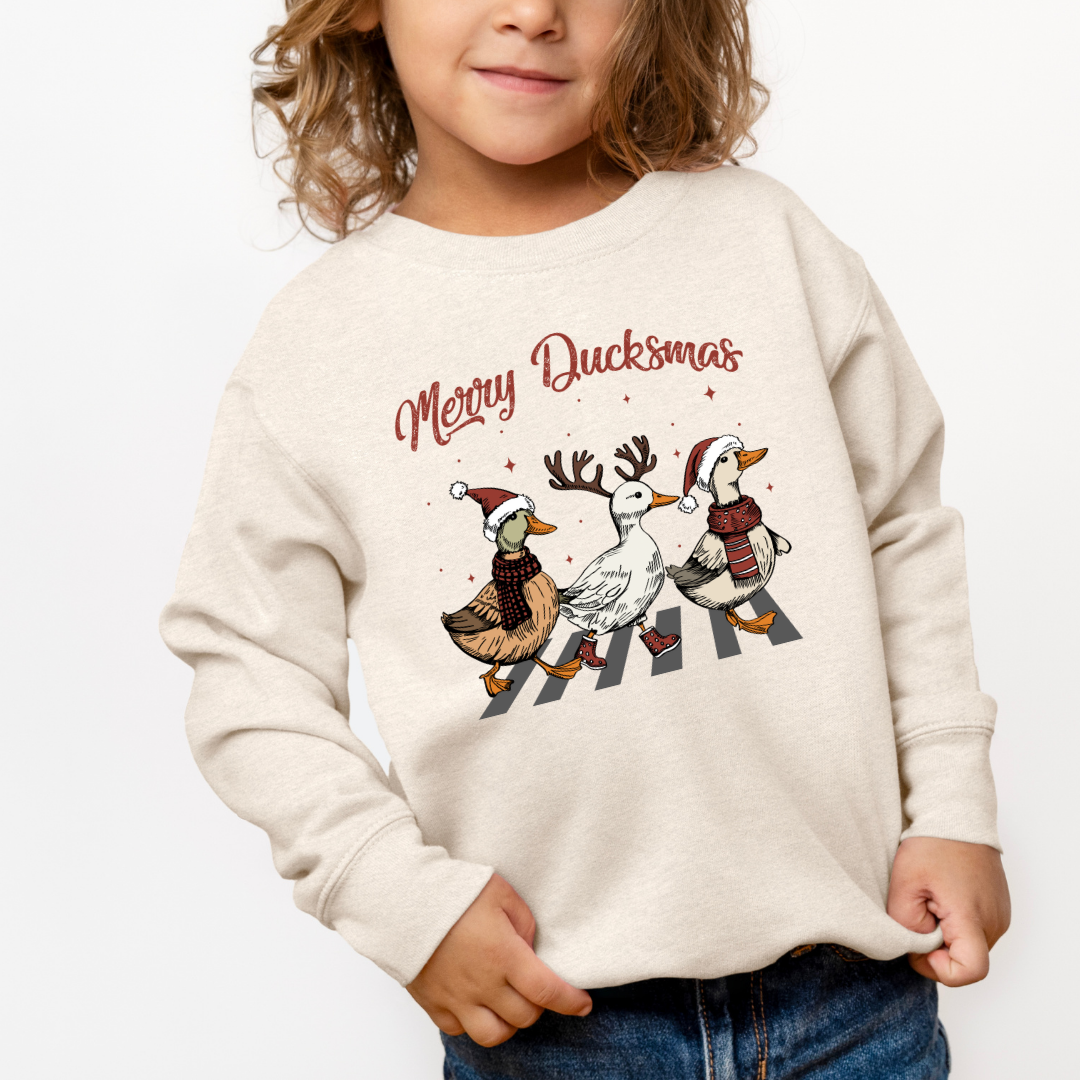 Merry Duckmas (Toddler & Youth Sizes) Crewneck Sweatshirts