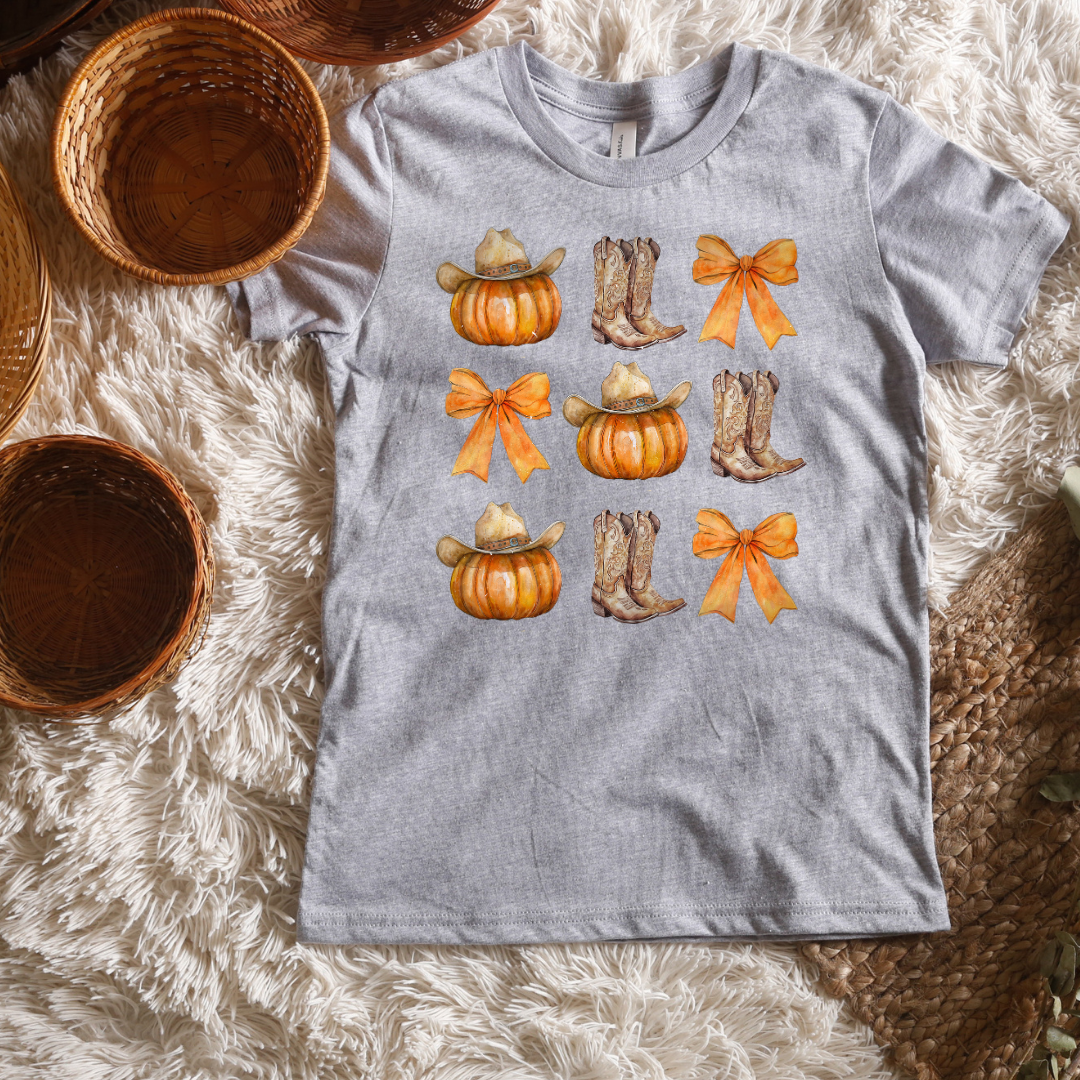 Pumpkin Boots Short/ Long Sleeve Tees (Toddler/ Youth Sizes)