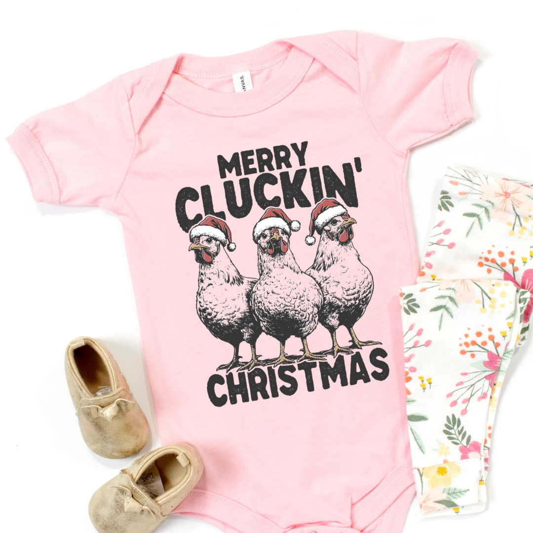 Merry Cluckin' Christmas Short Sleeve Infant Bodysuit