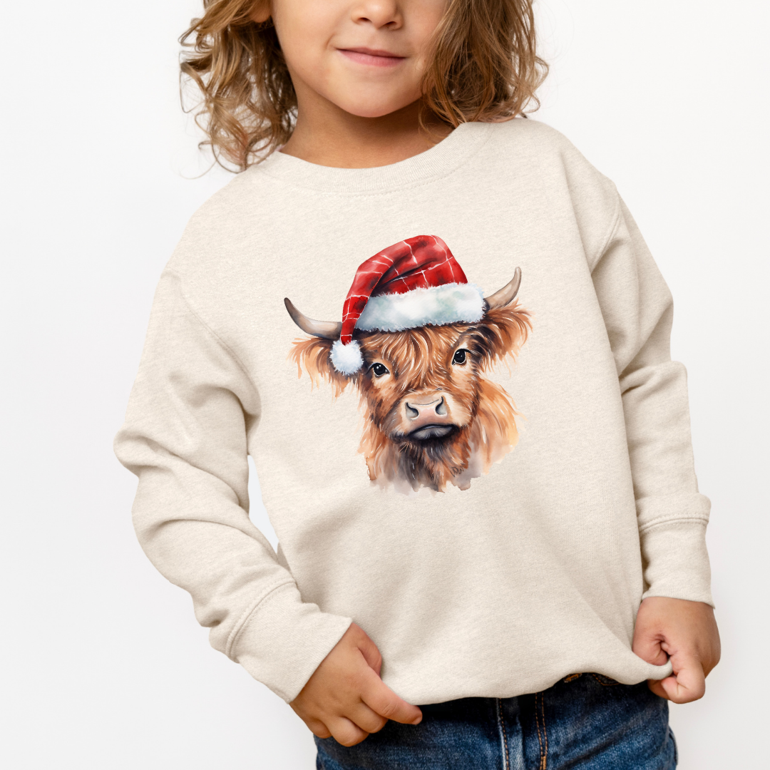 Christmas Cow Hat (Toddler & Youth Sizes) Crewneck Sweatshirts