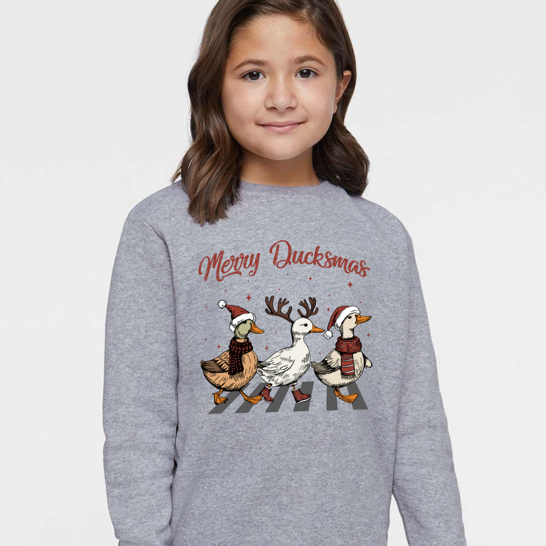 Merry Duckmas (Toddler & Youth Sizes) Crewneck Sweatshirts